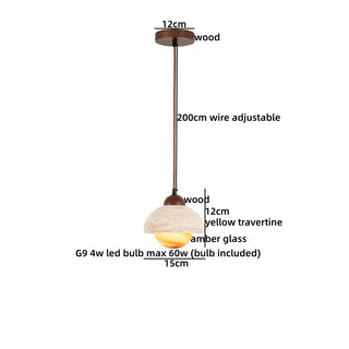 Celako™ Ishino Pendant Light | Yellow Travertine Kitchen Island Lighting