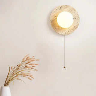 Celako™ Solivra Wall Light | Yellow Travertine Living Room Lighting