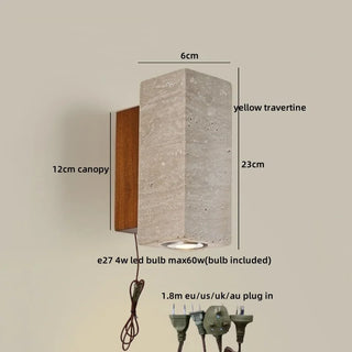 Celako™ Frostia Wall Light | Travertine Entryway Lighting