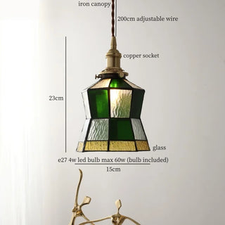 Celako™ Jadeite Pendant Light | Green Glass Japan Wabi Sabi Bedroom Lighting