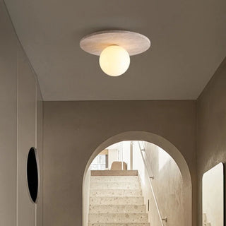 Celako™ Carparo Ceiling Light | Yellow Travertine Japan Style