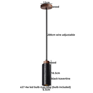 Celako™ Tralume Pendant Light | Black Travertine Wabi Sabi Kitchen Island Lighting