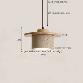 Celako™ Ishisabi Pendant Light | Yellow Travertine Kitchen Island Lighting