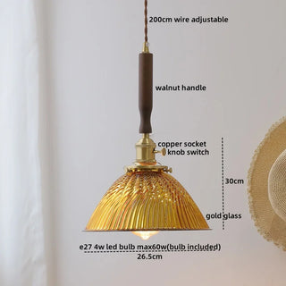 Celako™ Cuvelo Pendant Light | Glass Copper Bedroom Lighting