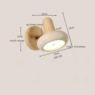 Celako™ Auretine Wall Light | Yellow Travertine Bedroom Lighting