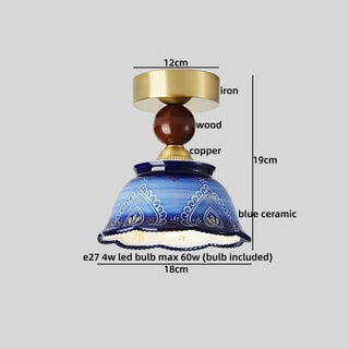 Celako™ Zaffre Ceiling Light | Blue Ceramic Dining Room Lighting
