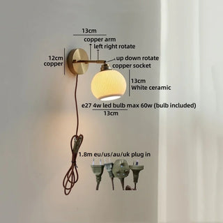 Celako™ Ceralo Wall Light | Ceramic Bedroom Lighting