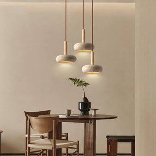 Celako™ Sunniva Pendant Light | Yellow Travertine Dining Room Lighting