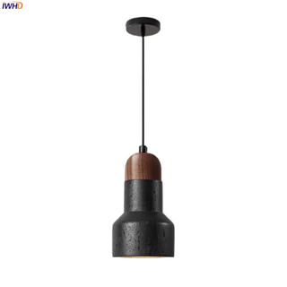 Celako™ Lapidera Pendant Light | Black Travertine Bedroom Lighting
