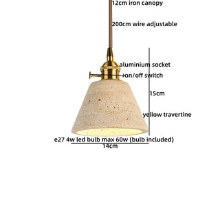Celako™ Ambrino Pendant Light | Yellow Travertine Modern Style