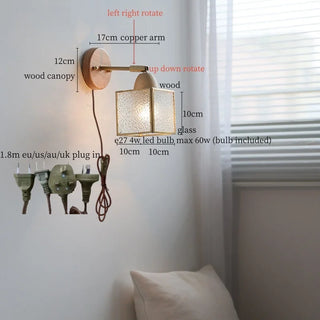 Celako™ Brasuna Wall Light | Copper Glass Japan Wabi Sabi