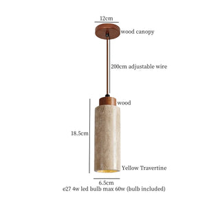 Celako™ Calcite Pendant Light | Yellow Travertine Kitchen Island Lighting