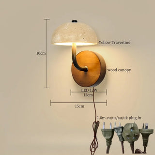 Celako™ Calcario Wall Light | Yellow Travertine Bedroom Lighting