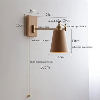 Celako™ Hinoki Wall Light | Wood Bedroom Lighting