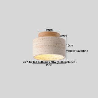 Celako™ Basalith Ceiling Light | Black Travertine Living Room Lighting