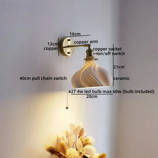 Celako™ Terralu Wall Light | Ceramic Bedroom Lighting