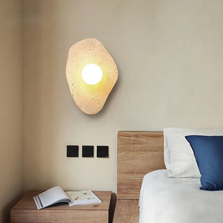 Applique murale Celako™ Lunaverti | Éclairage de chambre en travertin jaune