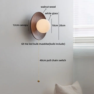 Celako™ Vitria Wall Light | Walnut Wood Bedroom Lighting