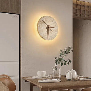 Celako™ Solvane Wall Light | Yellow Travertine Stone Wooden Pointer Living Room