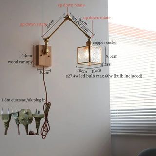 Celako™ Cupreau Wall Light | Copper Glass Bedroom Lighting