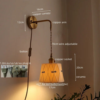 Celako™ Cuprica Wall Light | Ceramic Bedroom Lighting