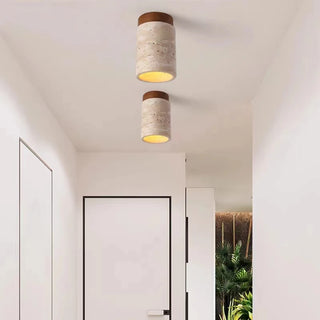 Plafonnier Celako™ Terravos | Éclairage de salon en travertin jaune