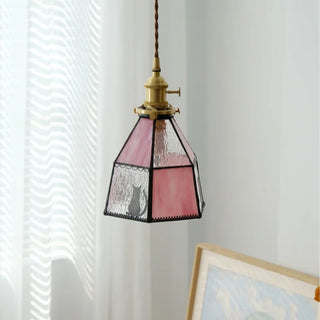 Celako™ Lumirose Pendant Light | Pink Glass Vintage Tiffany Living Room Lighting