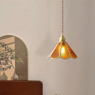 Celako™ Ambrato Pendant Light | Amber Glass French Vintage