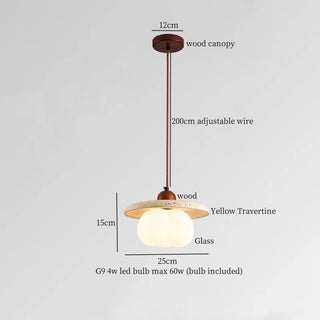 Celako™ Lapistra Pendant Light | Black Travertine Dining Room Lighting