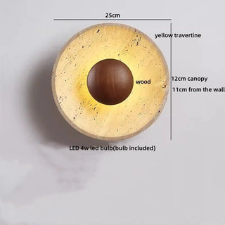Celako™ Calcera Wall Light | Travertine Bedside Lighting