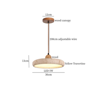 Suspension Celako™ Gialterra | Éclairage d'îlot de cuisine en travertin jaune