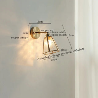 Celako™ Auremis Wall Light | Glass Copper Living Room Lighting