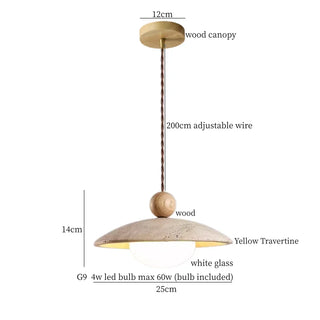 Celako™ Sunniva Pendant Light | Yellow Travertine Dining Room Lighting