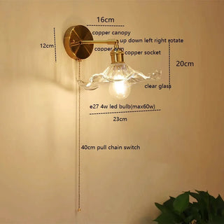 Celako™ Cuvera Wall Light | Copper & Glass Bedside Lighting