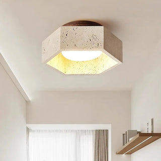 Celako™ Atravine Ceiling Light | Black Travertine Bedroom Lighting