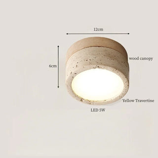 Celako™ Calciva Ceiling Light | Yellow Travertine Bedroom Lighting