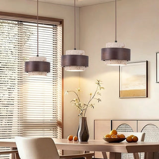 Suspension Celako™ Lucatrine | Luminaire de salle à manger en travertin jaune