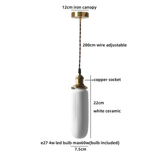 Celako™ Lunori Pendant Light | White Ceramic Dining Room Lighting