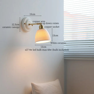 Celako™ Flutio Wall Light | Ceramic Bedroom Lighting