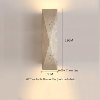 Celako™ Aurelitho Wall Light | Yellow Travertine Living Room Lighting