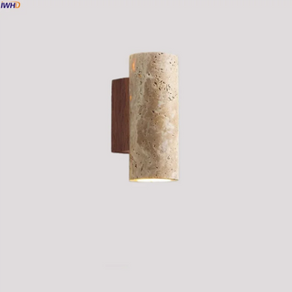Celako™ Lapidar Wall Light | Yellow Travertine Bedroom Lighting