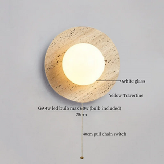 Celako™ Solivra Wall Light | Yellow Travertine Living Room Lighting