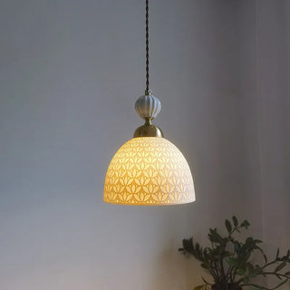 Celako™ Celadon Pendant Light | White Ceramic Bedroom Lighting