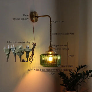 Celako™ Patinor Wall Light | Green Glass Living Room