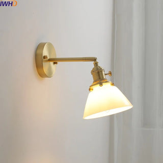 Celako™ Aesona Wall Light | Glass Copper Bedroom Lighting