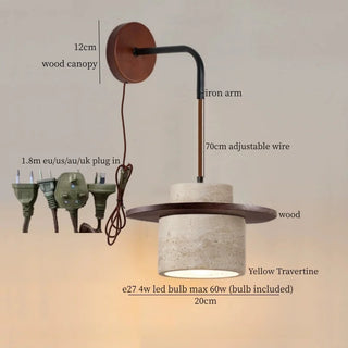 Celako™ Travernon Wall Light | Black Travertine Living Room Lighting