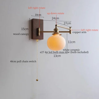 Celako™ Oscilla Wall Light | Copper Glass Bedroom Lighting