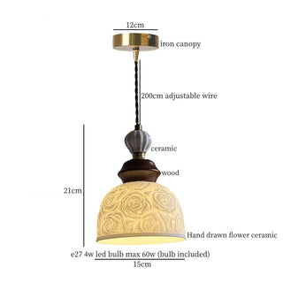 Celako™ Ceralba Pendant Light | Hand-Painted Ceramic Bedroom Lighting