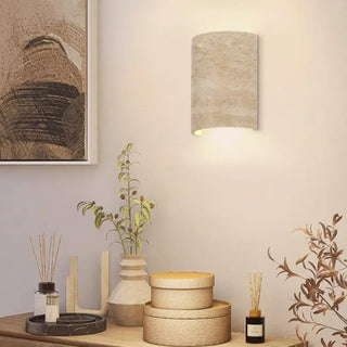 Celako™ Arenite Wall Light | Yellow Travertine Japan Style