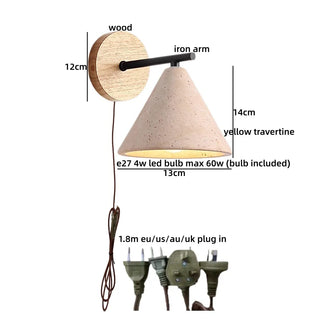 Celako™ Traveno Wall Light | Travertine Bedroom Lighting